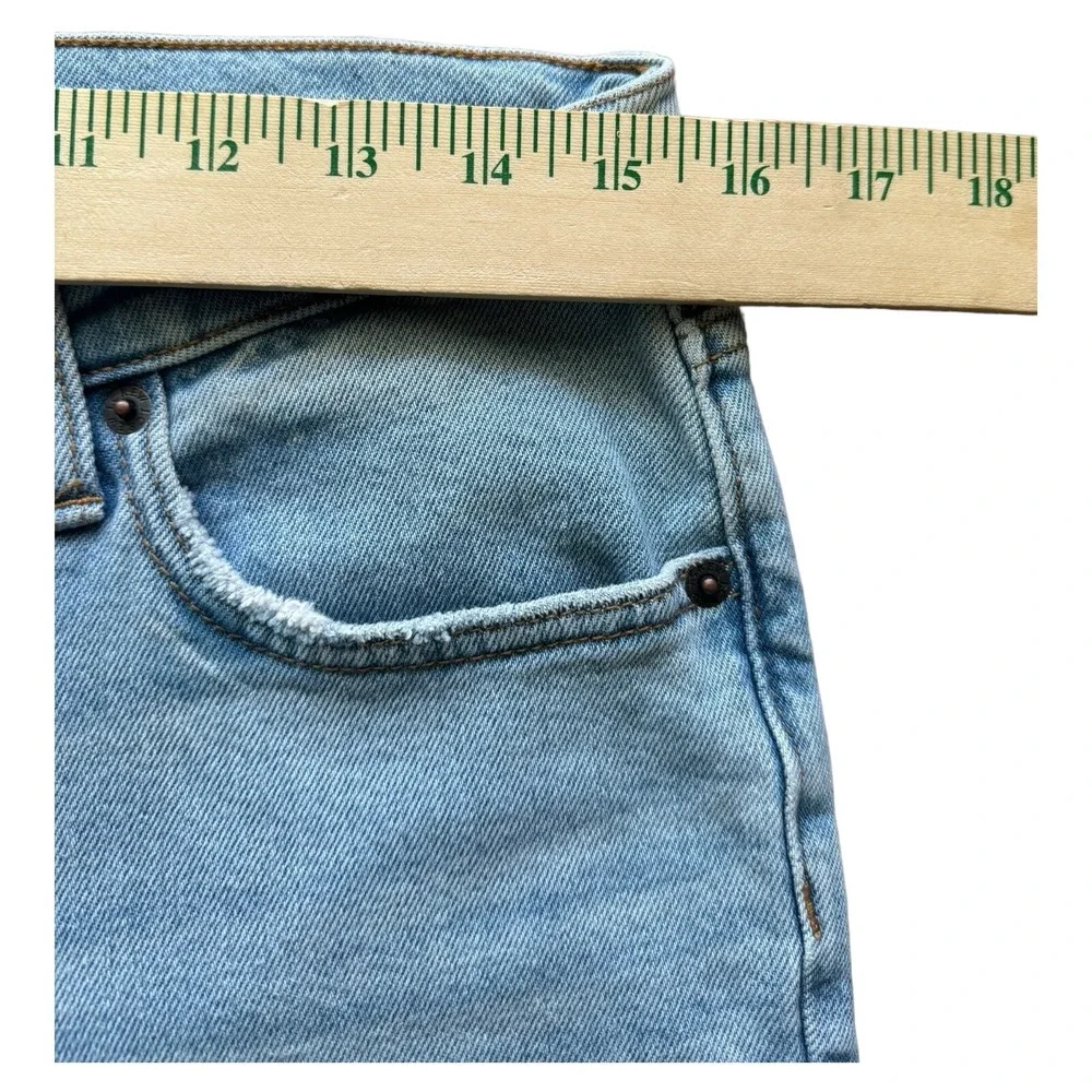 J.Crew 9 Mid-Rise Skinny Jeans Light Wash Distressed Frayed Hem Womens 29